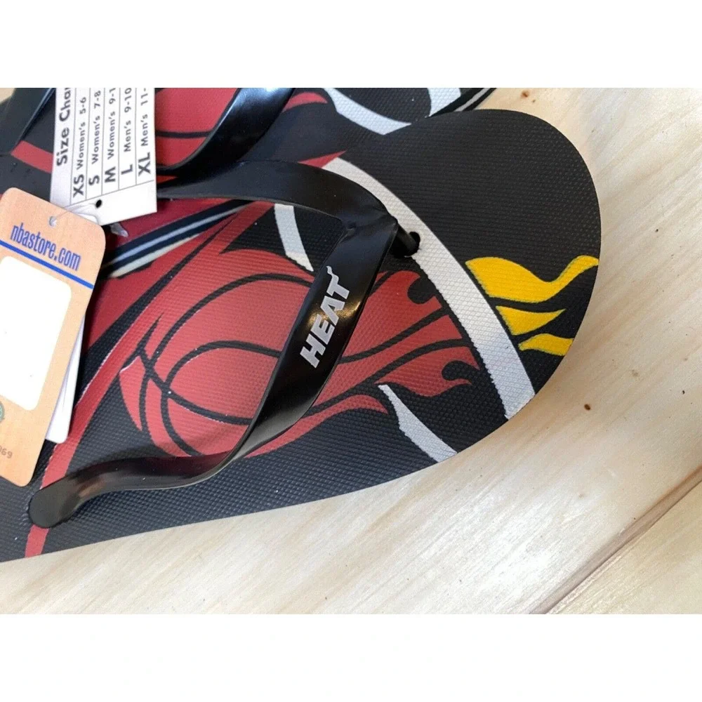 Miami Heat NBA Basketball Flip Flops Team Colors New With Tags Various‎ Sizes
